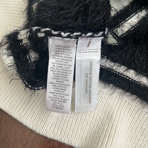 Loft Black/White Fuzzy Sweater - Picture 5 of 5
